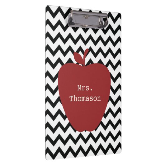 Zwarte Chevron Red Apple-leraar klembord (Rechts)