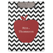 Zwarte Chevron Red Apple-leraar klembord (Voorkant)