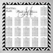 Zwarte Chevron Zig Zag Wedding Seating Chart 160 Poster (Voorkant)