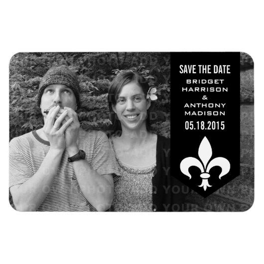 Zwarte Chic Flourish Banner sparen de Magnet van d Magneet (Horizontaal)