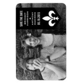 Zwarte Chic Flourish Banner sparen de Magnet van d Magneet (Verticaal)