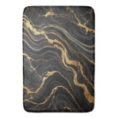 Zwarte chic & gouden metalen marmerlook glamour badmat (Voorkant Verticaal)
