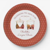 Zwarte Chic Kant Waterverf Ondergoed Bruidscadeau Papieren Bordje (Voorkant)