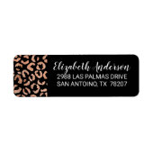 Zwarte Chic Leopard Animal Print Etiket (Voorkant)
