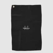 Zwarte chic met monogram golfhanddoek (Voorkant)