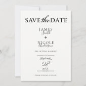 Zwarte Chic Moderne Minimaal Foto Save the Date Kaart (Voorkant)