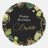 Zwarte Chic Nepgoud Ronde Sticker (Voorkant)