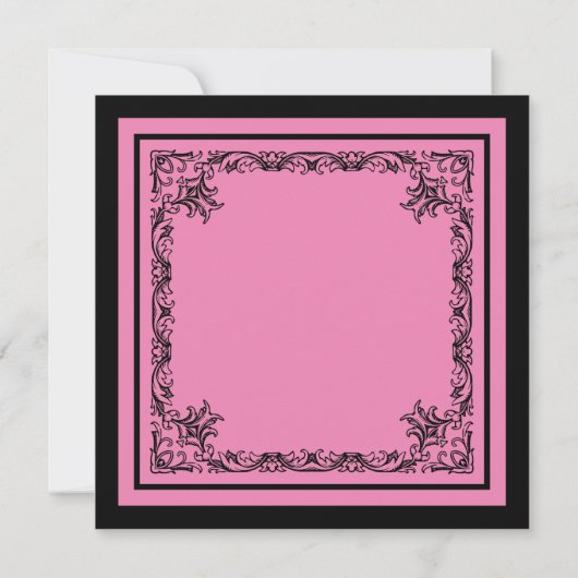 Zwarte Chic Rand Bachelorette Feest Uitnodiging (Achterkant)