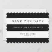 Zwarte Chic-stripes Sla de datum op Save The Date (Voorkant)
