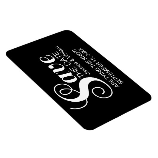 Zwarte Chic Typografie Sparen de Magnet van de Dat Magneet (Rechterzijde)