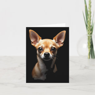 Zwarte Chihuahua Hond Chihuahua Gezicht Kaart