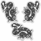 Zwarte Chinese draak, magisch wezen Sticker (Voorkant)