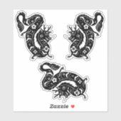 Zwarte Chinese draak, magisch wezen Sticker (Vel)