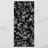Zwarte Chinoiserie Crest Bruiloft Menu (Achterkant)