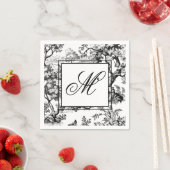  zwarte Chinoiserie monogram Servet (Insitu)