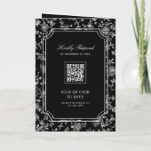 Zwarte Chinoiserie Wapen QR Code Trouwfeest (Achterkant)