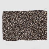 Zwarte chocolade bruin Bronze luipaard afdrukken Golfhanddoek (Horizontaal)
