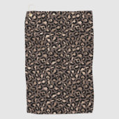 Zwarte chocolade bruin Bronze luipaard afdrukken Golfhanddoek (Voorkant)