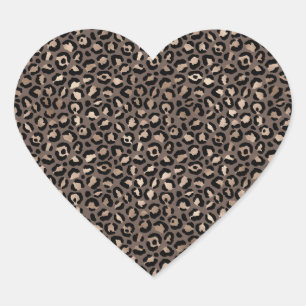 Zwarte chocolade bruin Bronze luipaard afdrukken Hart Sticker