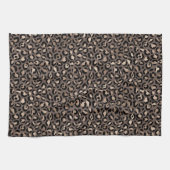 Zwarte chocolade bruin Bronze luipaard afdrukken Theedoek (Horizontaal)