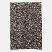 Zwarte chocolade bruin Bronze luipaard afdrukken Theedoek (Verticaal)