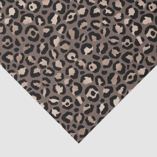 Zwarte chocolade bruin Bronze luipaard afdrukken Tissuepapier (Detail)