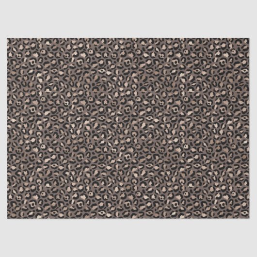 Zwarte chocolade bruin Bronze luipaard afdrukken Tissuepapier (Voorkant)