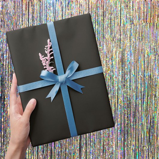 Zwarte chocolade vaste kleur cadeaupapier