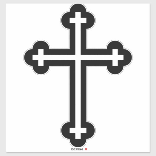 Zwarte christelijk kruis sticker (Vel)