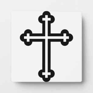 Zwarte christelijke kruis fotoplaat