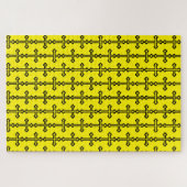 Zwarte christelijke kruis legpuzzel (Horizontaal)