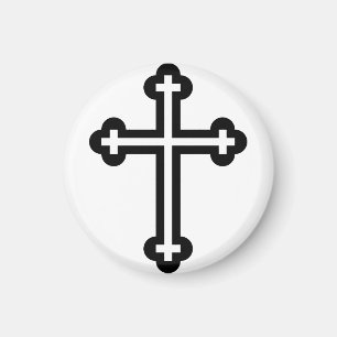 Zwarte christelijke kruis magneet