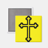 Zwarte christelijke kruis magneet (Voorkant / Achterkant)