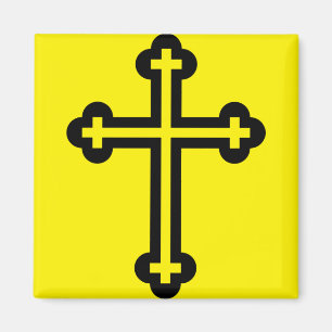 Zwarte christelijke kruis magneet
