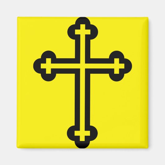 Zwarte christelijke kruis magneet (Voorkant)
