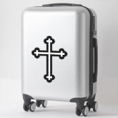 Zwarte christelijke kruis sticker (Koffer)