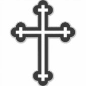 Zwarte christelijke kruis sticker (Voorkant)
