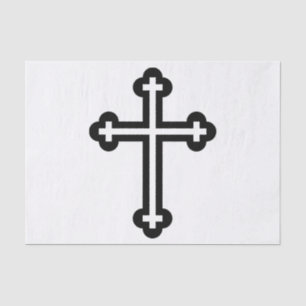 Zwarte christelijke kruis tissuepapier