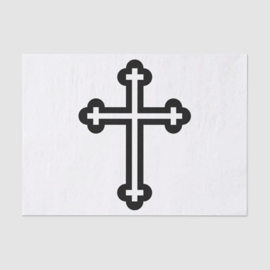Zwarte christelijke kruis tissuepapier (Voorkant)
