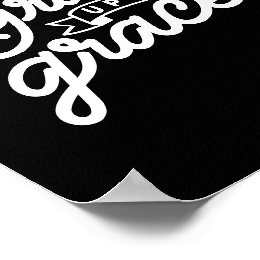 Zwarte Christelijke quote Grace upon Grace Poster (Hoek)