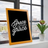Zwarte Christelijke quote Grace upon Grace Poster