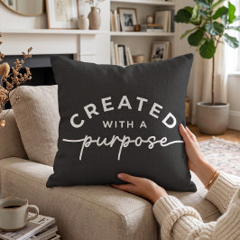 Zwarte christelijke quote Throw Kussen