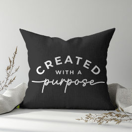 Zwarte christelijke quote Throw Kussen