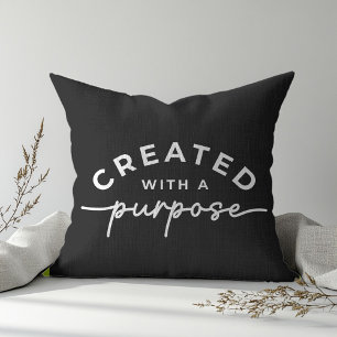 Zwarte christelijke quote Throw Kussen