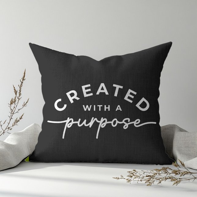 Zwarte christelijke quote Throw Kussen (Creator heeft geüpload)