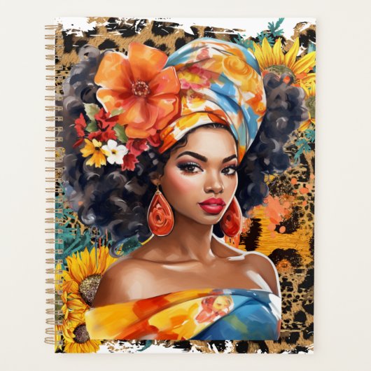 Zwarte christelijke vrouw Afro-Amerikaanse melanin Planner (Voorkant)