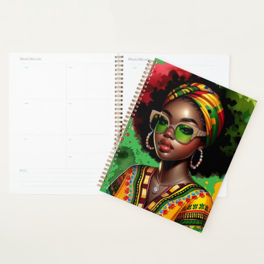 Zwarte Christelijke vrouw Afro-Amerikaanse melanin Planner (Display)