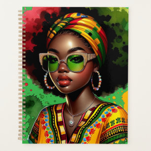 Zwarte Christelijke vrouw Afro-Amerikaanse melanin Planner
