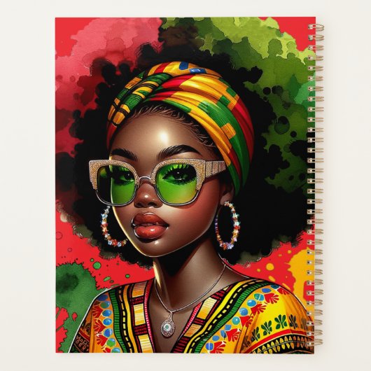 Zwarte Christelijke vrouw Afro-Amerikaanse melanin Planner (Achterkant)