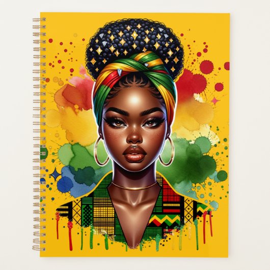 Zwarte Christelijke vrouw Afro-Amerikaanse melanin Planner (Voorkant)